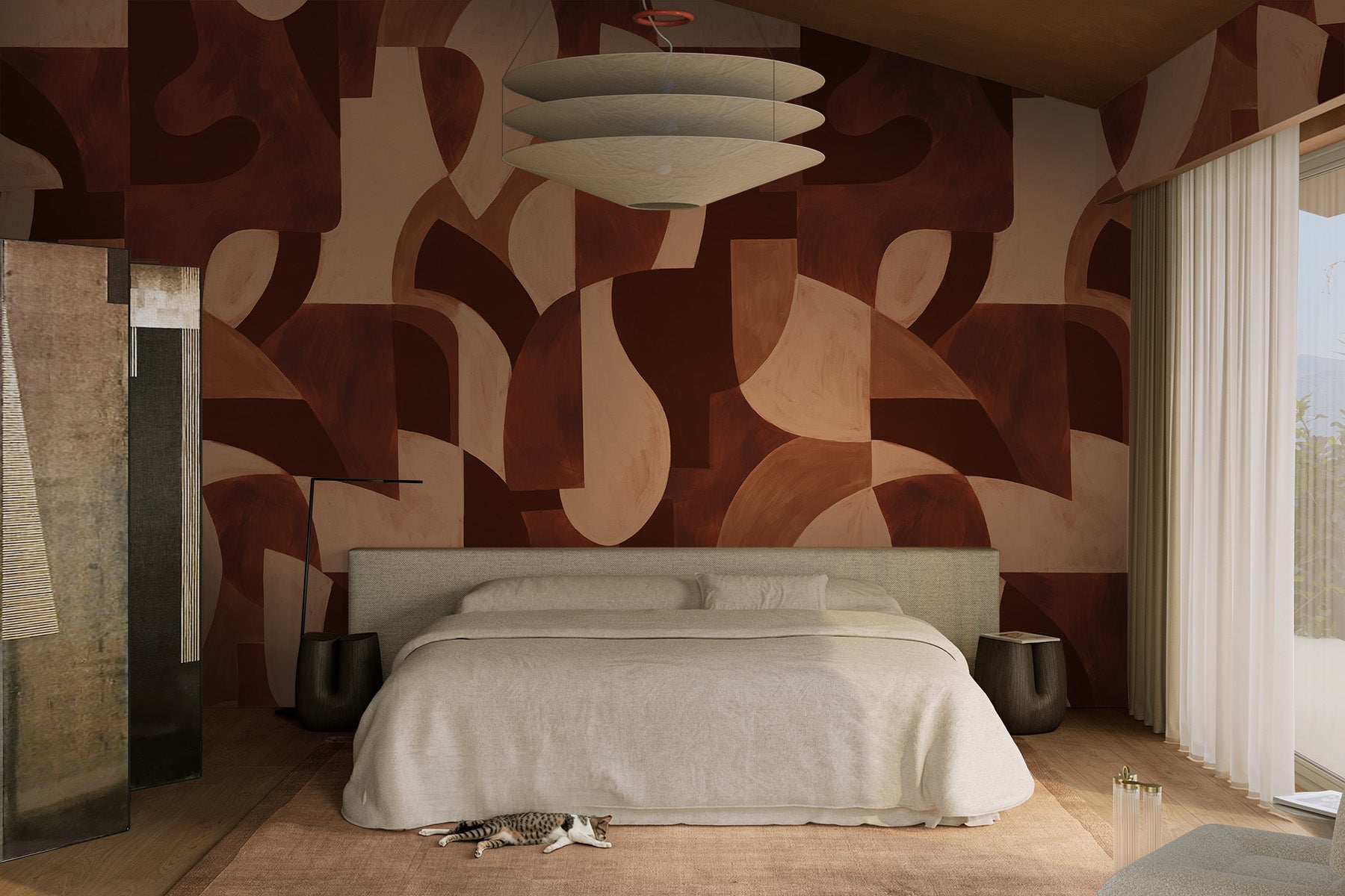 Desert Haze Wall Murals – Warm Terracotta & Earthy Tones – belarteSTUDIO