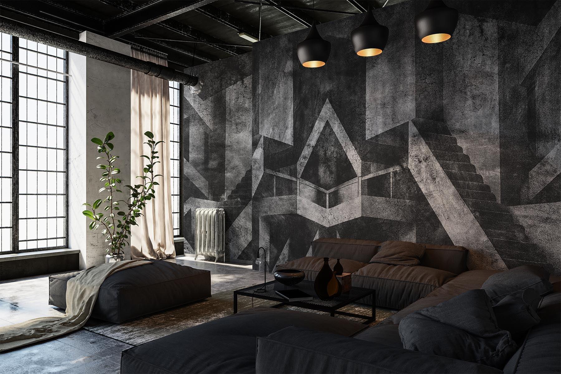 Organic Modernism | Modern wall murals for a brutalist interior ...