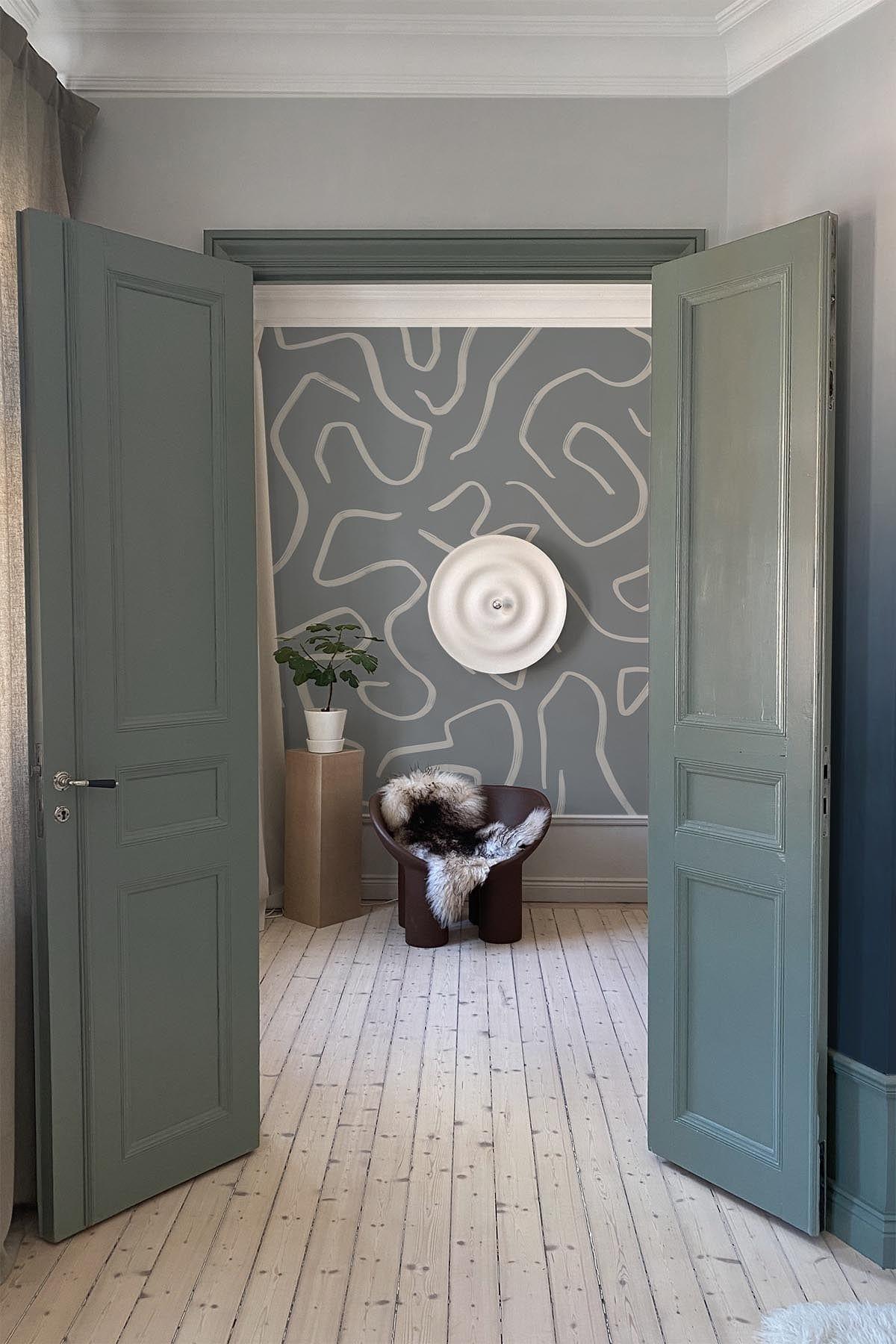 Artistic Lines | Perfect blue wall mural for a timeless interior ...
