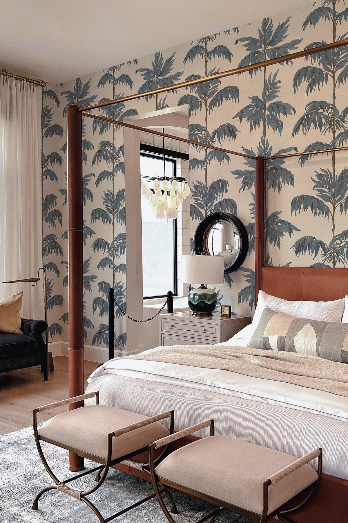 bedroom palm plant Palm Leaf Mural