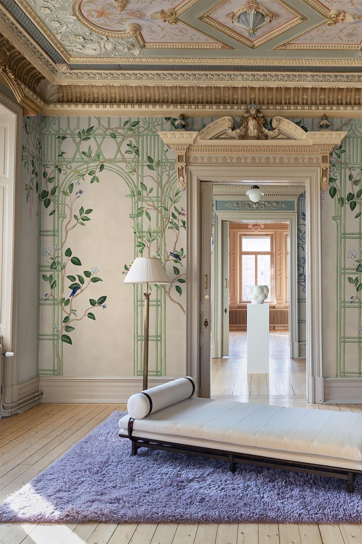 Chinoiserie valv / Chinoiserie tapet / blommig kinesisk tapet ...