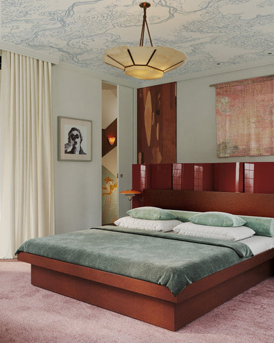Mint & Burgundy: A Timeless Dialogue in Wall Murals