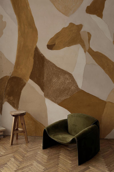 Warm Red Wall Murals: Earthy Elegance for Modern Interior Walls