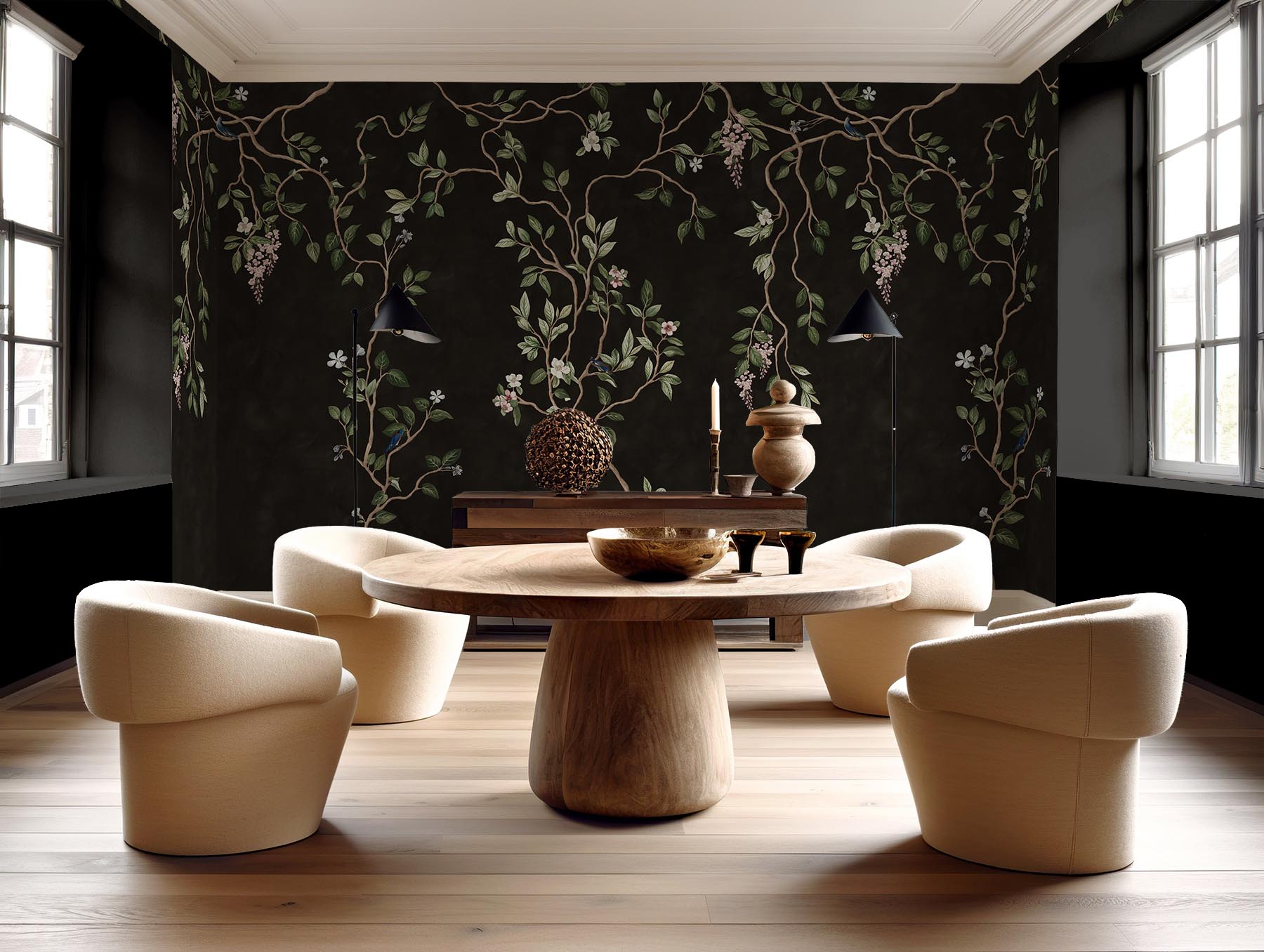Elevate Your Living Room with Stunning Black Wallpaper
