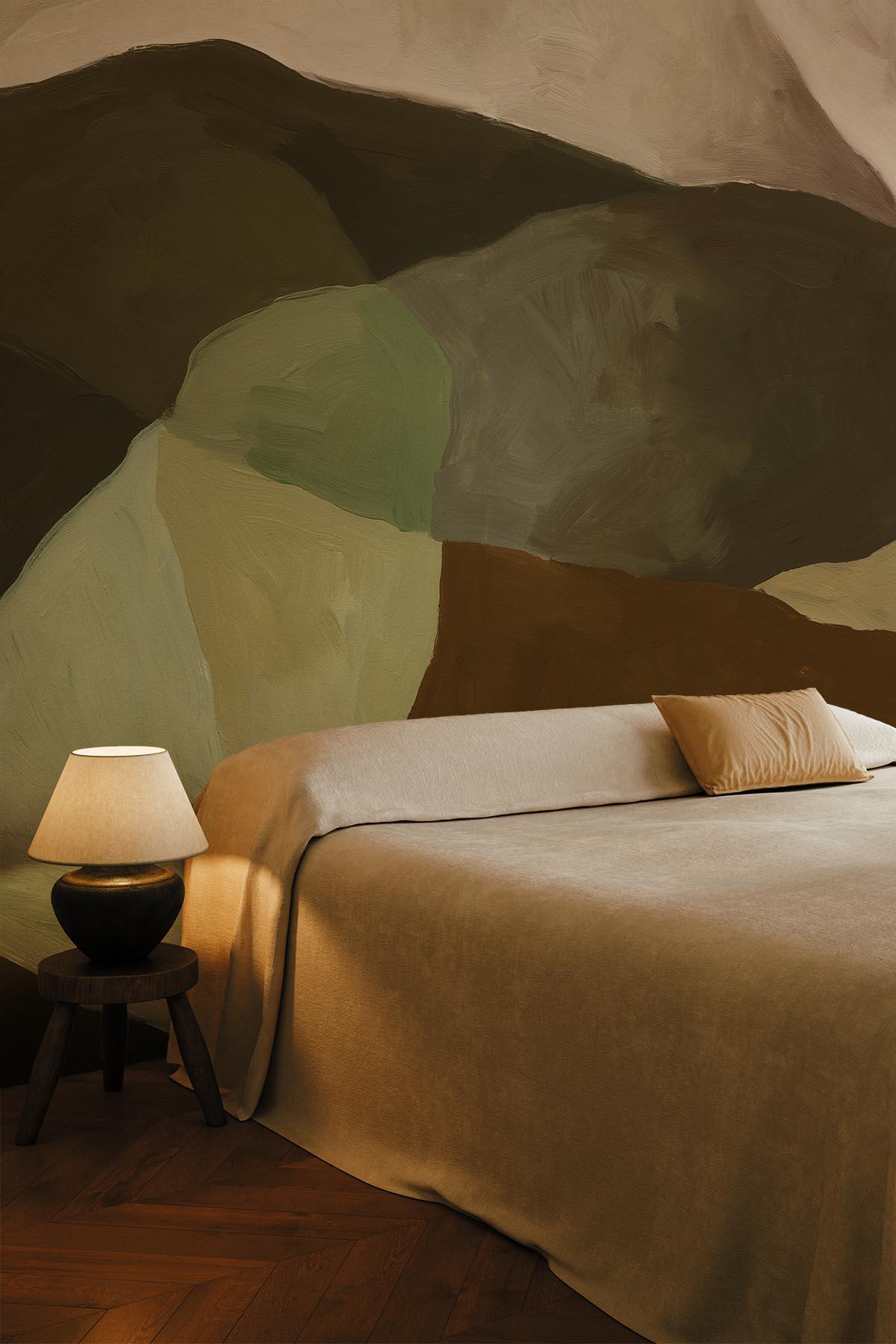 Green Serenity |Transform your space with Soft Hills wall mural ...