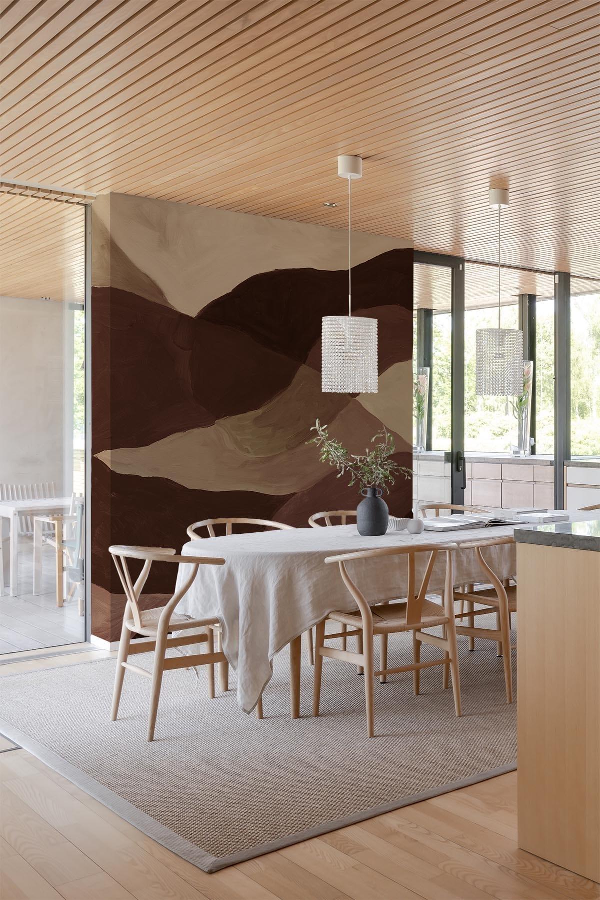 Embrace Earthy Comfort | Soft Hills wall mural in rich brown ...