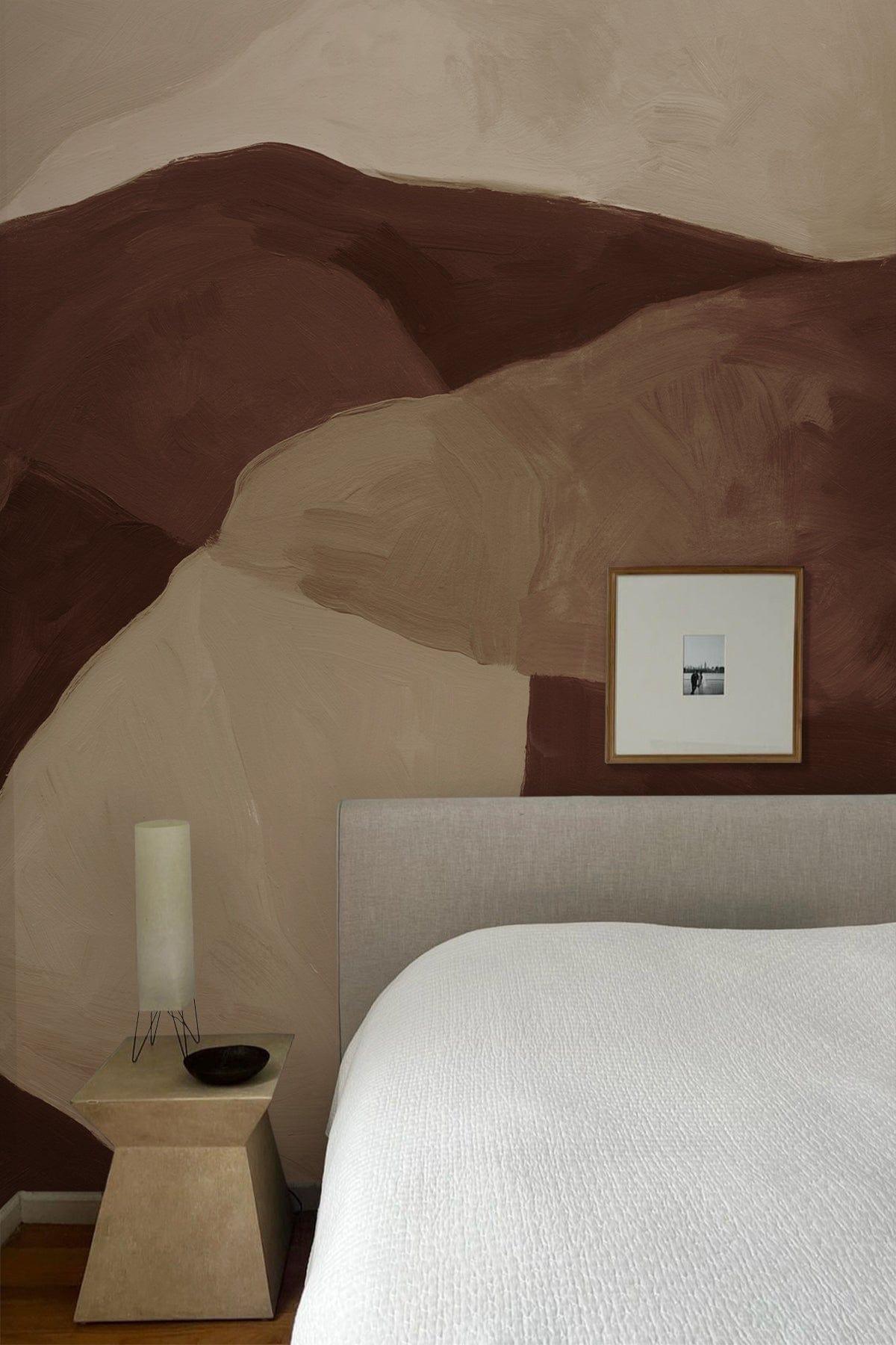 Embrace Earthy Comfort | Soft Hills wall mural in rich brown ...