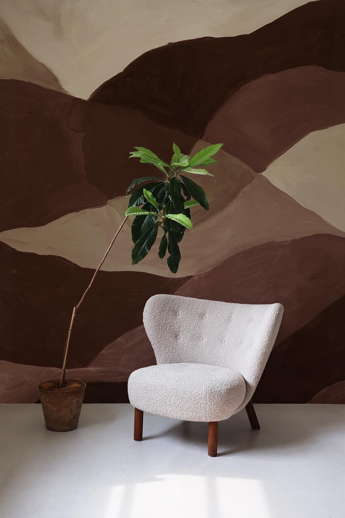 Embrace Earthy Comfort | Soft Hills wall mural in rich brown ...