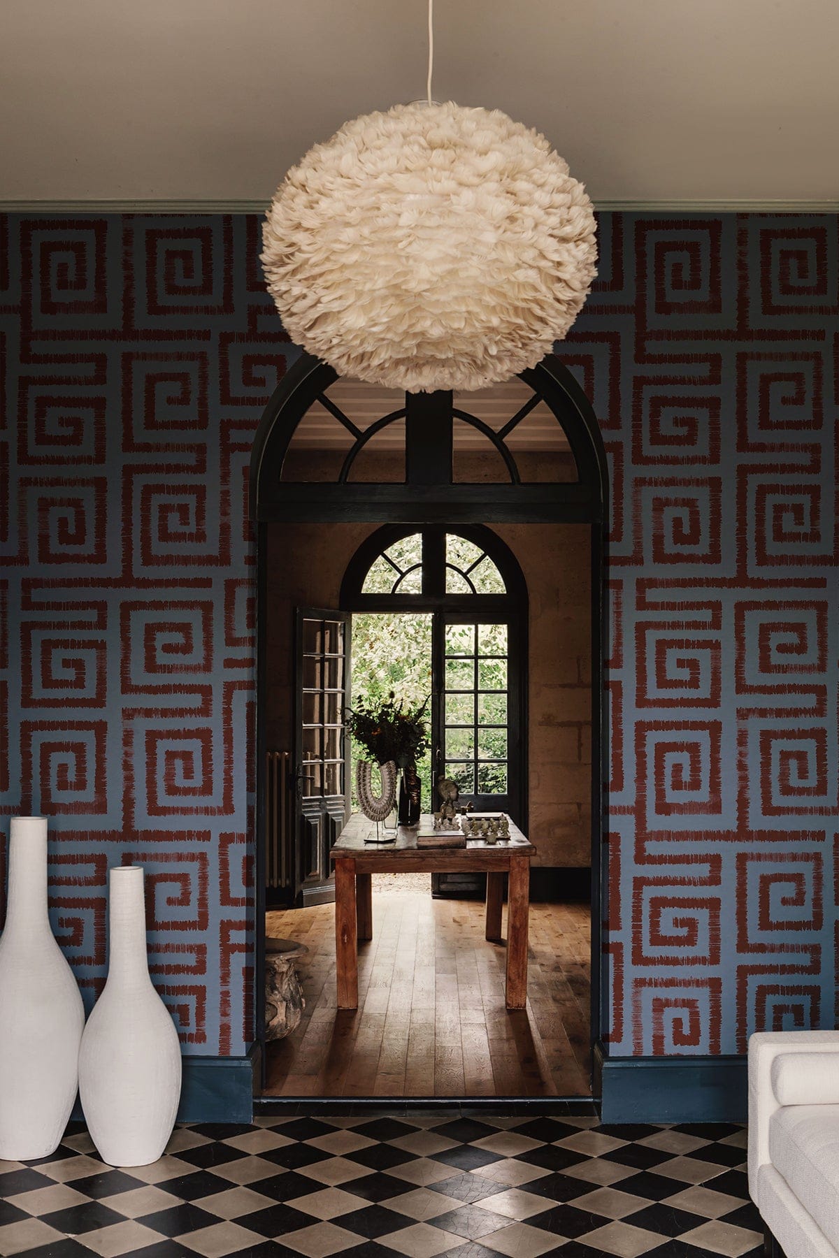 Blue Mural Patterns Artisanal Geometry Blue Wall Mural | Graphic Tile Pattern – belarteSTUDIO