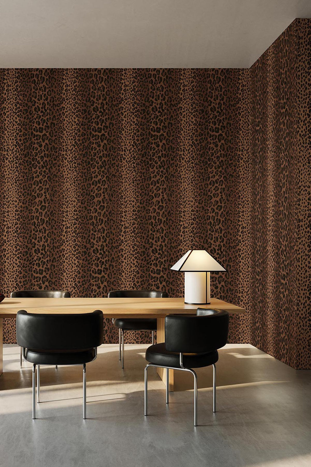 Iconic Leopard Dark Brown Wall Mural | Bold Luxury – belarteSTUDIO