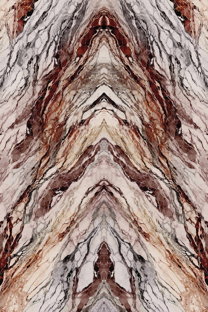 Mirrored Marble Marsala Red | Contemporary Minimalism – belarteSTUDIO