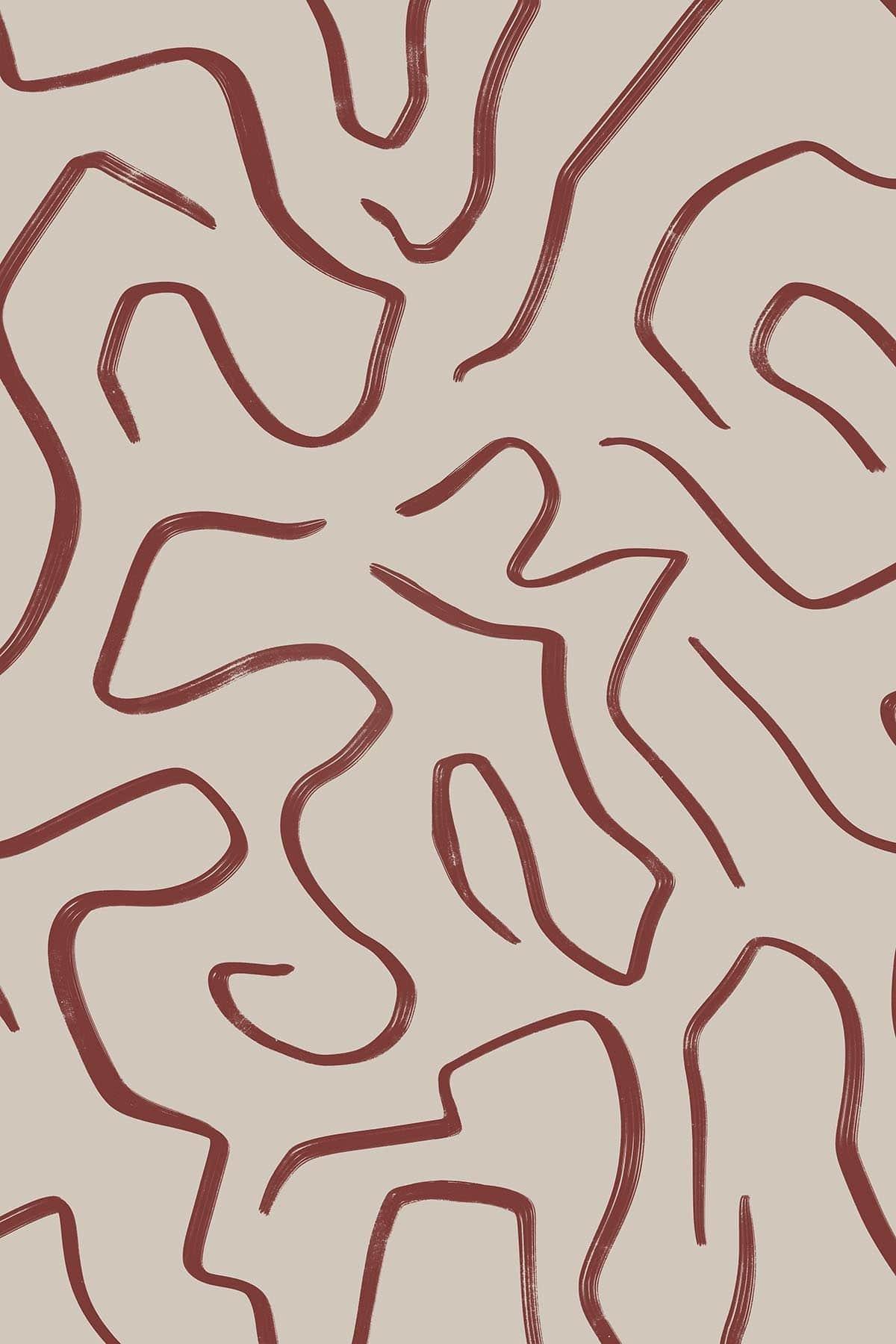 Artistic Lines in rust red adds sophistication to any space ...