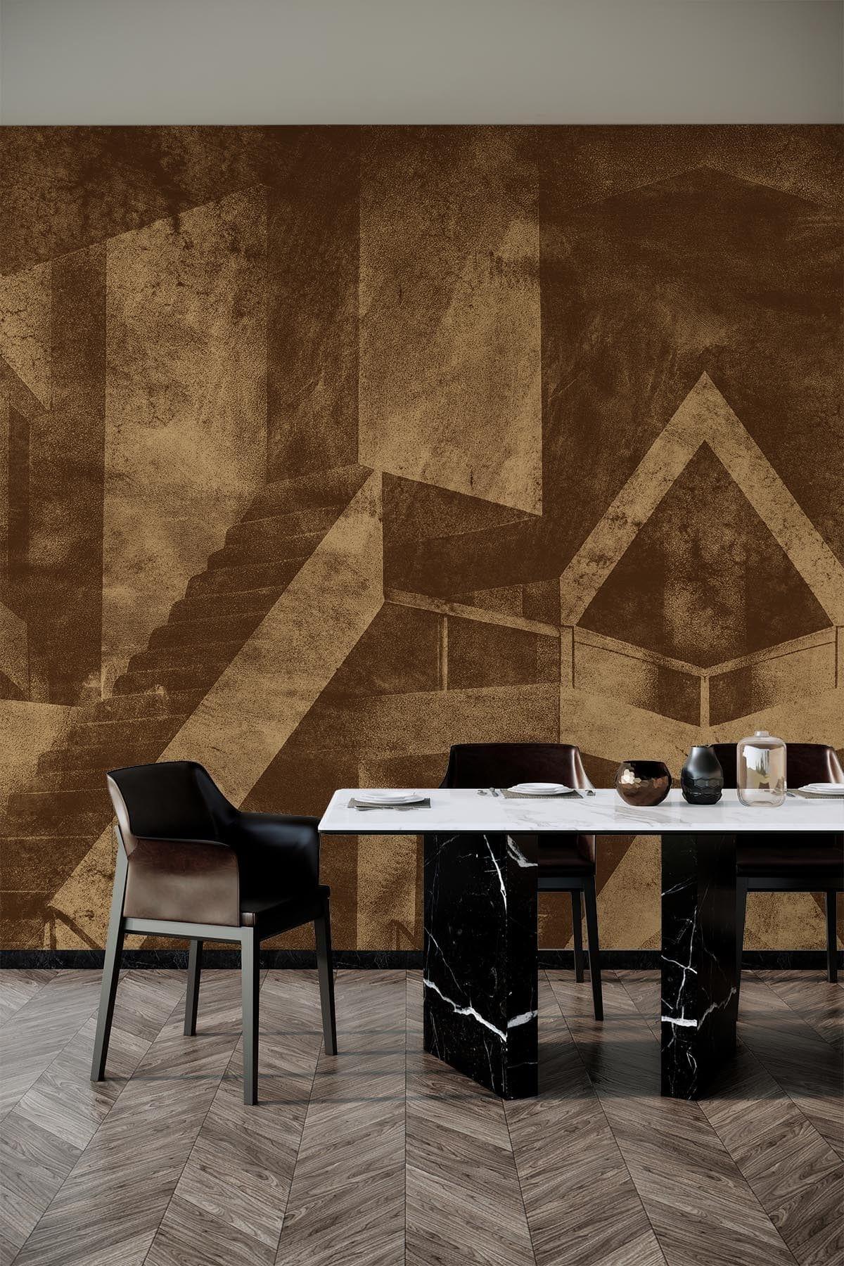 Concrete wall mural for the brutalist interior design – belarteSTUDIO