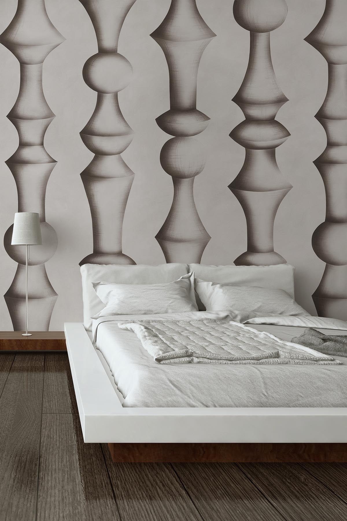 Sculptural Shadow a neutral wall mural for your home – belarteSTUDIO
