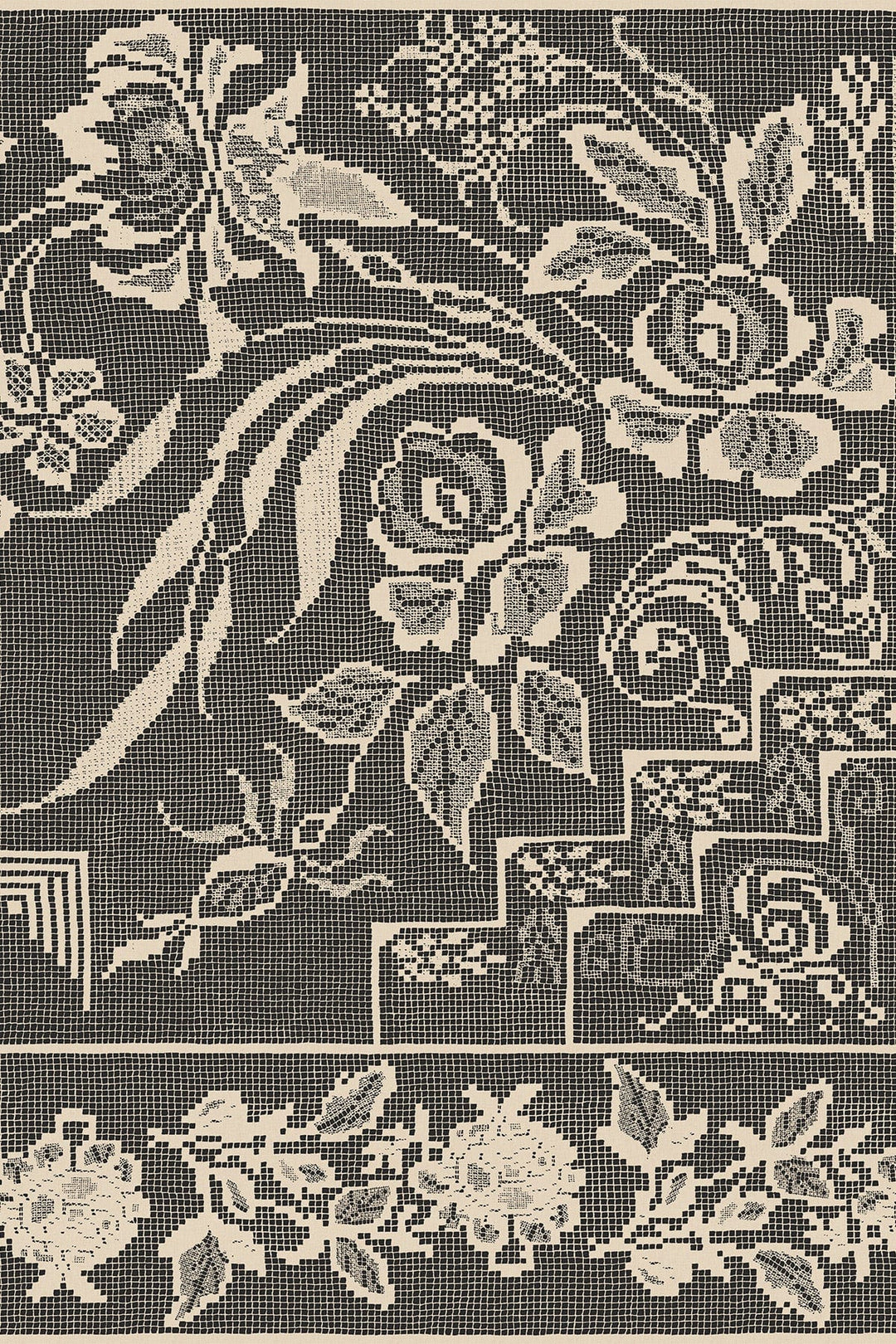 Lace Art Black Wall Mural – Bold, Intricate & Timeless  display picture 3