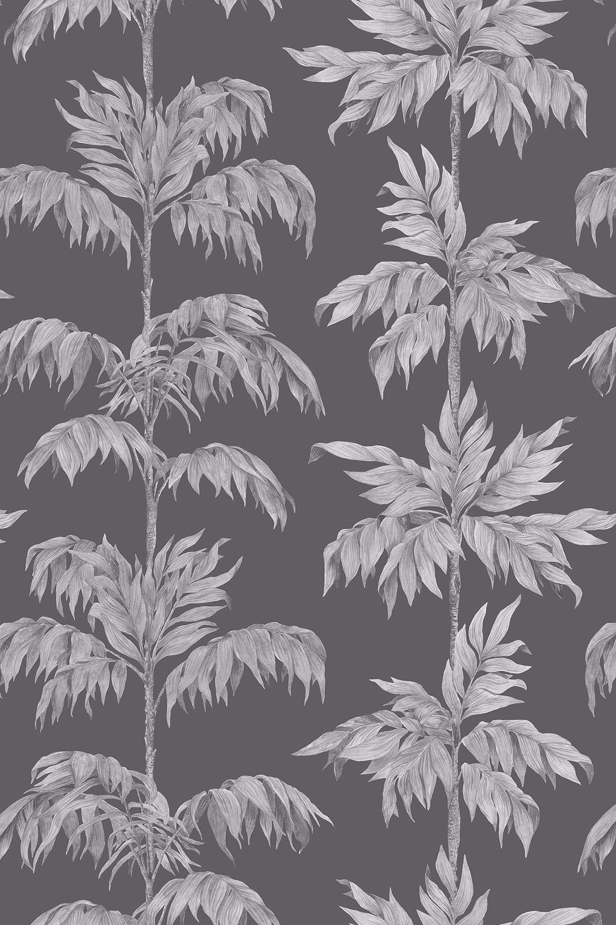 Vintage Palm Tree Graphite – Elegant Art Deco Wall Mural in Grey ...