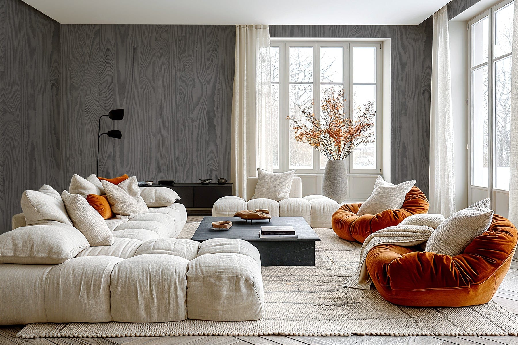 Driftwood Grey Wood Wallpaper – Elegant, Scandinavian Wall Mural ...