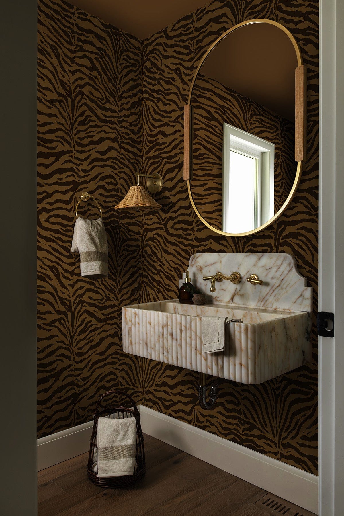 Bold Zebra Toffee | Graphic Wall Mural in Black & Brown – belarteSTUDIO