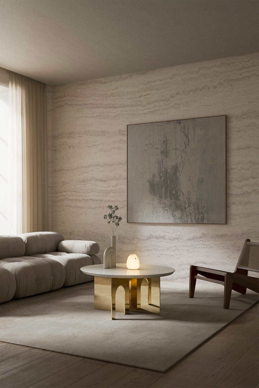 Travertine Wall Living Room Mineral Natural Travertine Tumbled