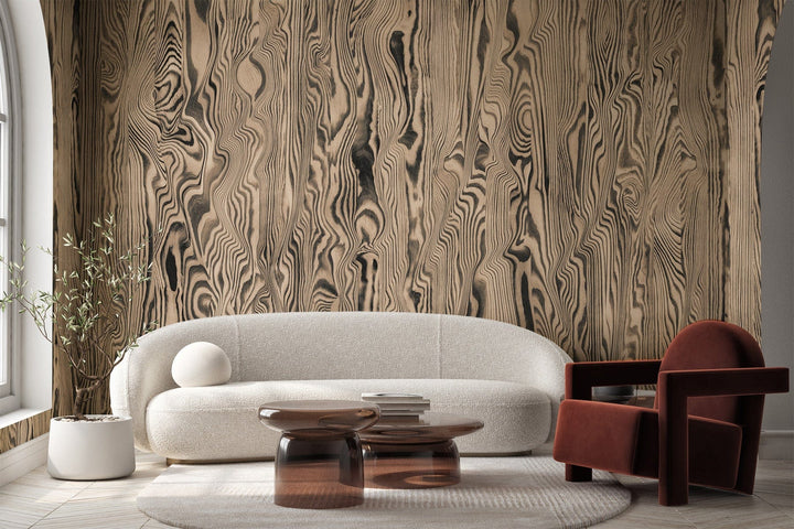 Vibrant Veneer Cherry Wood: Natural Elegance Wall Mural