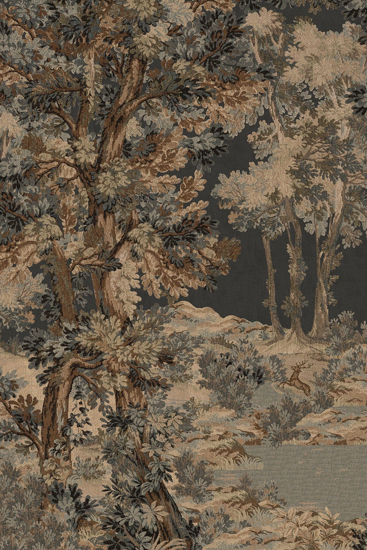 Dark Blue Antique Tapestry Wall Mural - Historic Pastoral Charm