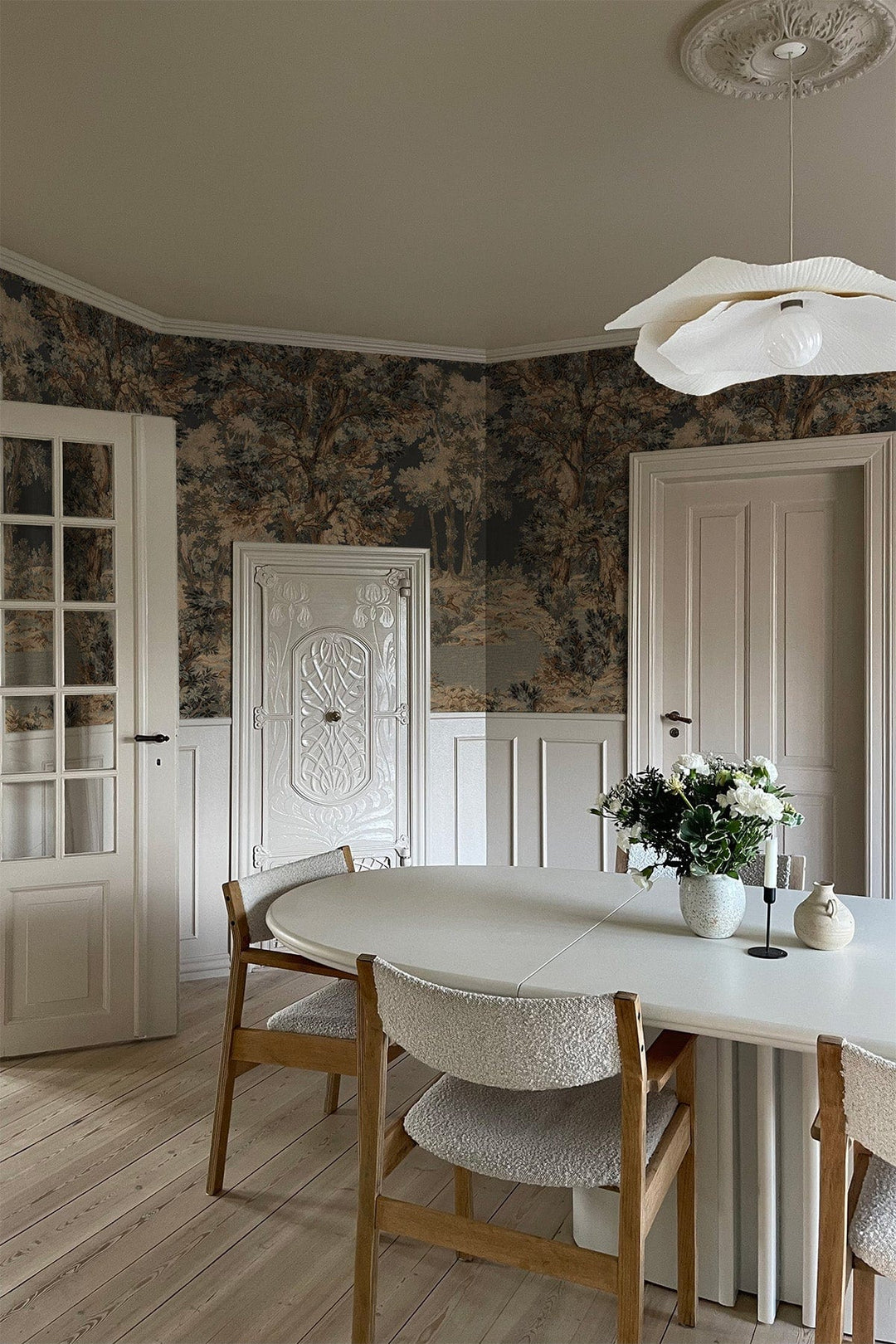 Dark Blue Antique Tapestry Wall Mural - Historic Pastoral Charm