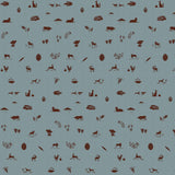 Lino Printed Fauna Blue