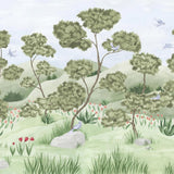 Woodland Birds Green