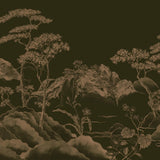 Asian Scenery Olive Green
