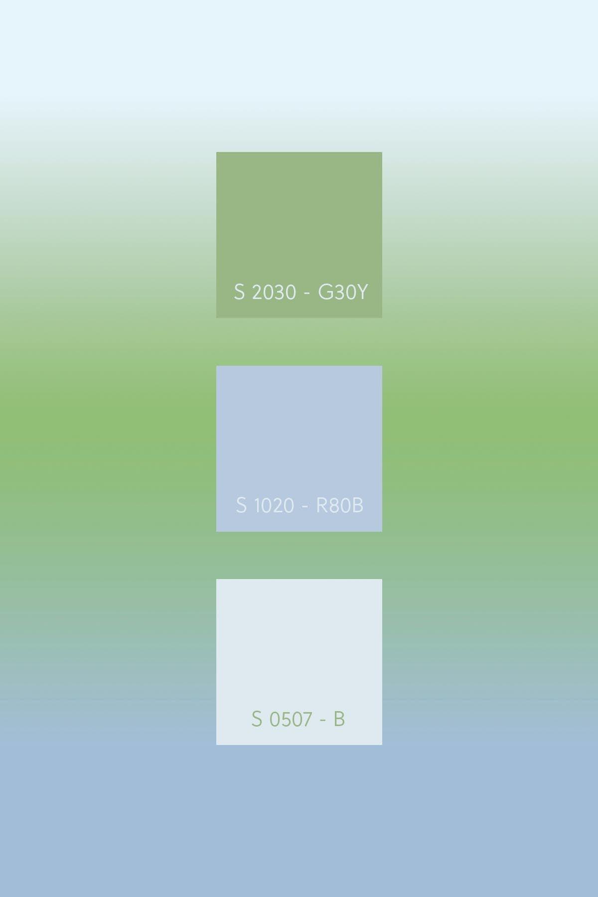Blue and green gradient wall mural | Sara Garanty x belarteSTUDIO