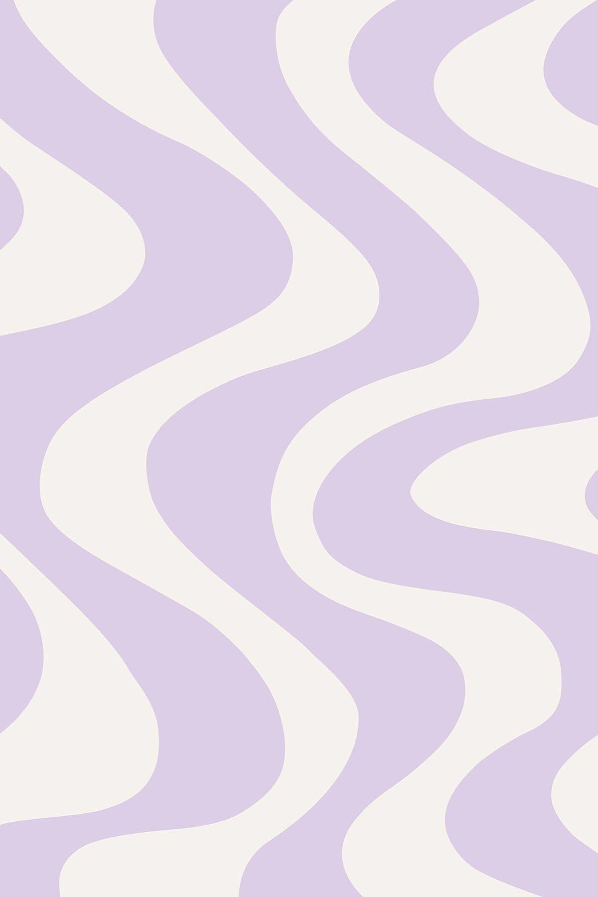 Curvy wallpaper in lavender for a pastel interior belarteSTUDIO