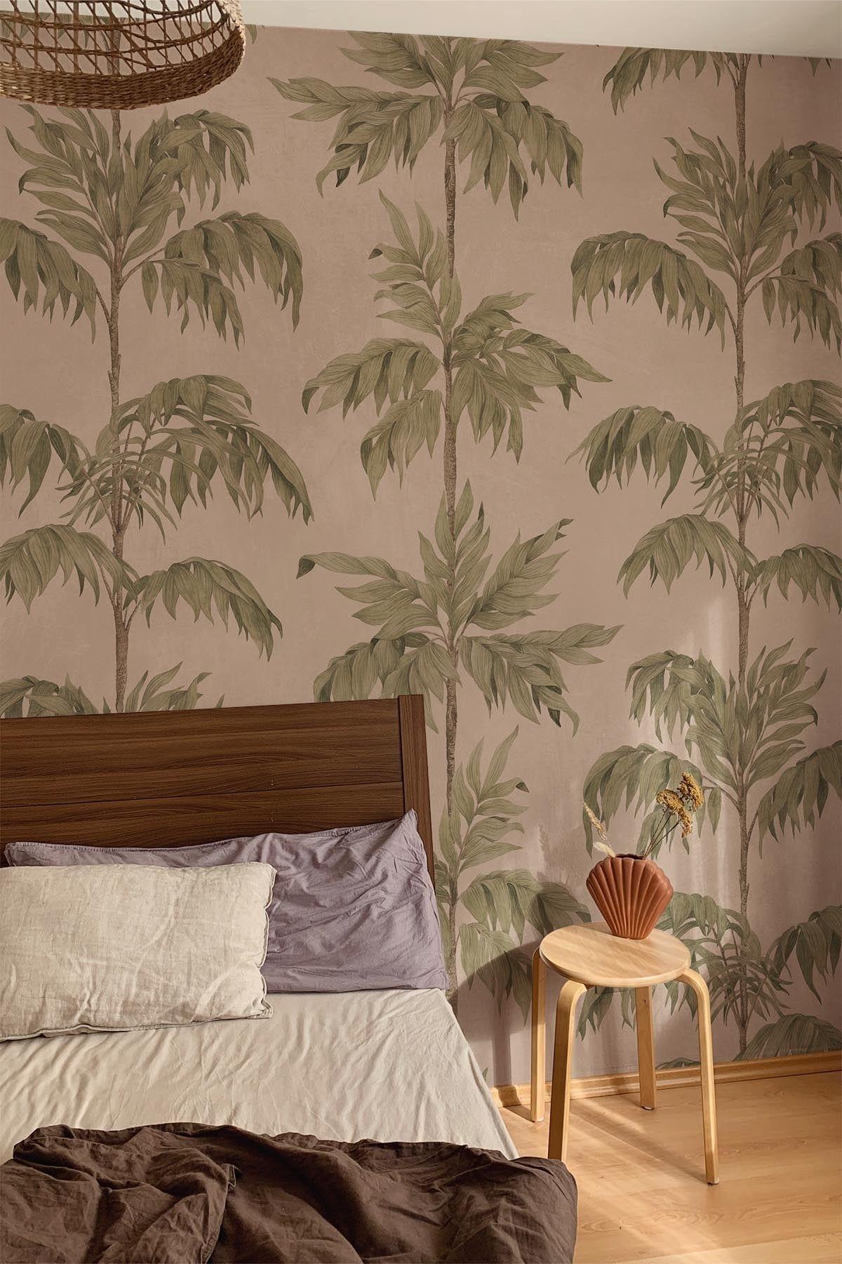 Make a statement with Vintage Palm Leaf wall mural in your home ...
