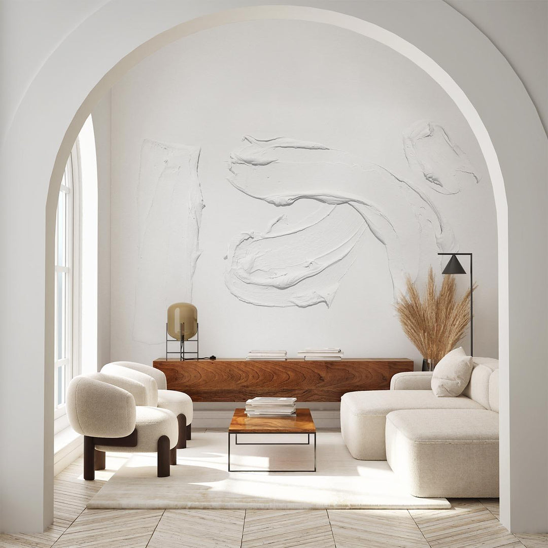 Japandi Wallpaper Design | Plaster Art | belarteSTUDIO