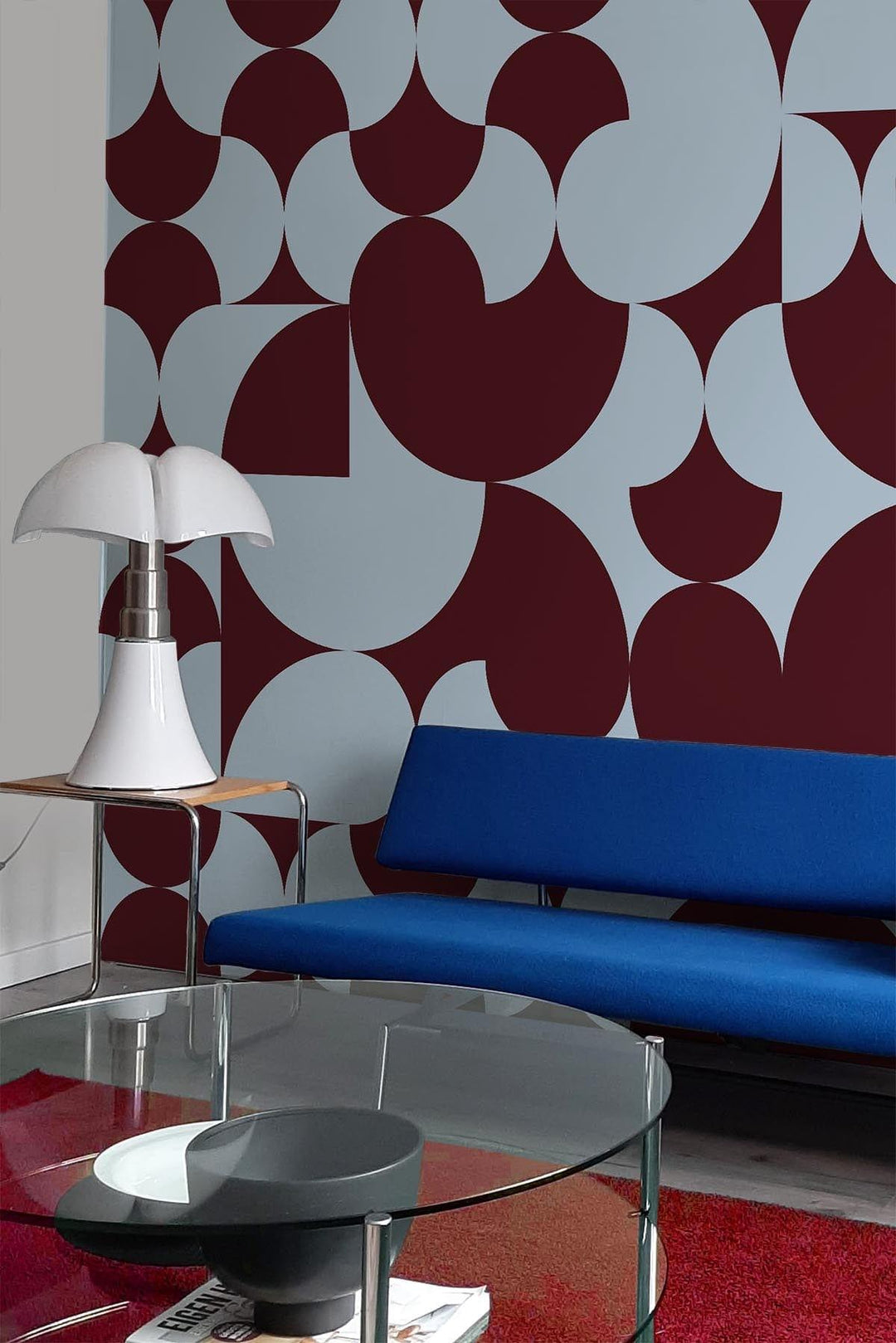 파란색 벽 벽화의 팝 – 활기차고 현대적인 파란색 디자인 – belarteSTUDIO, image size:1080x1619