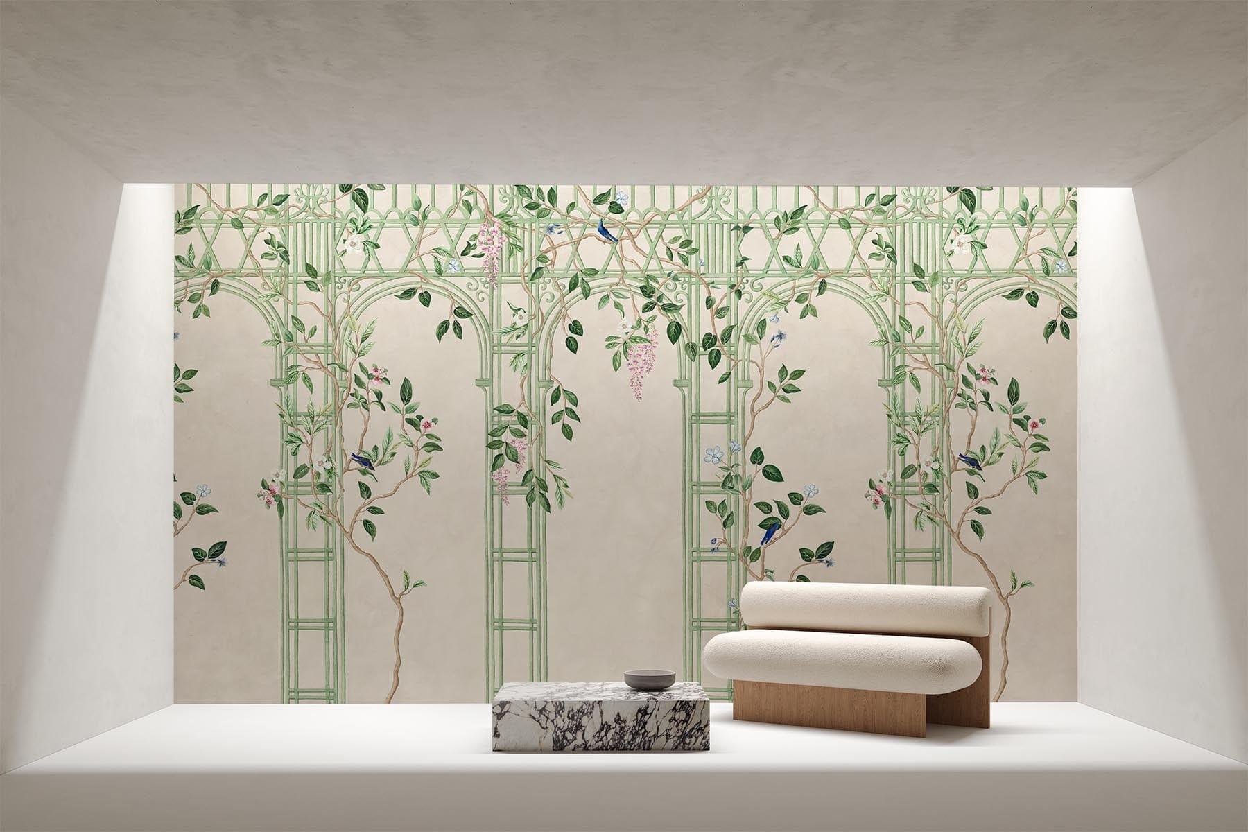 Chinoiserie valv / Chinoiserie tapet / blommig kinesisk tapet ...